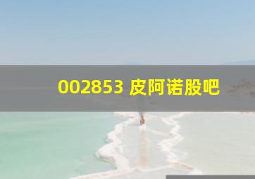 002853 皮阿诺股吧